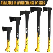 JCB 14&rsquo;&rsquo; (32cm) Multitask Camping Axe, Ergonomic TPR Grip, Lightweight, Fiberglass Handle